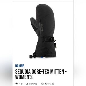 BRAND NEW (NWOT) Dakine Black Gore-Tex Mittens Size Small